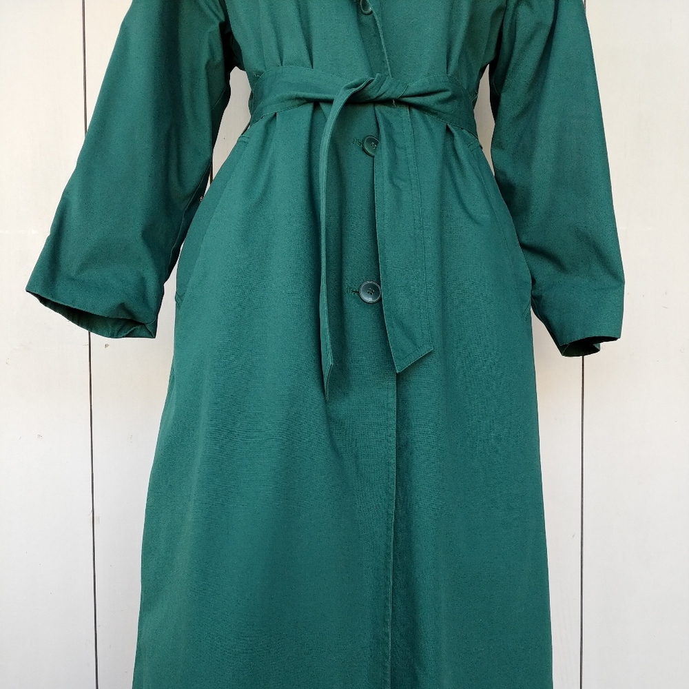 TOWNE BY LONDON FOG | Vintage Teal Trench Coat - Picture 3 of 16